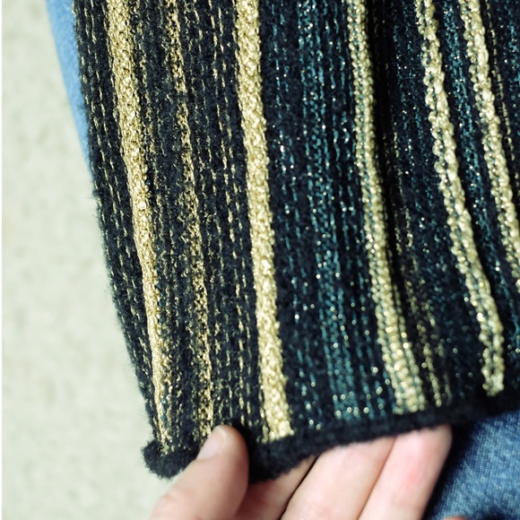 M Missoni Gold, Black, Striped, Knit Top - Picture 6 of 11